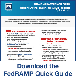 Screenshot of the FedRAMP Quick Guide and text "Download the FedRAMP Quick Guide"